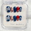 Nail Handcrafted Art Pieces Blue Awakening Lion Celebration Of The Year Loong