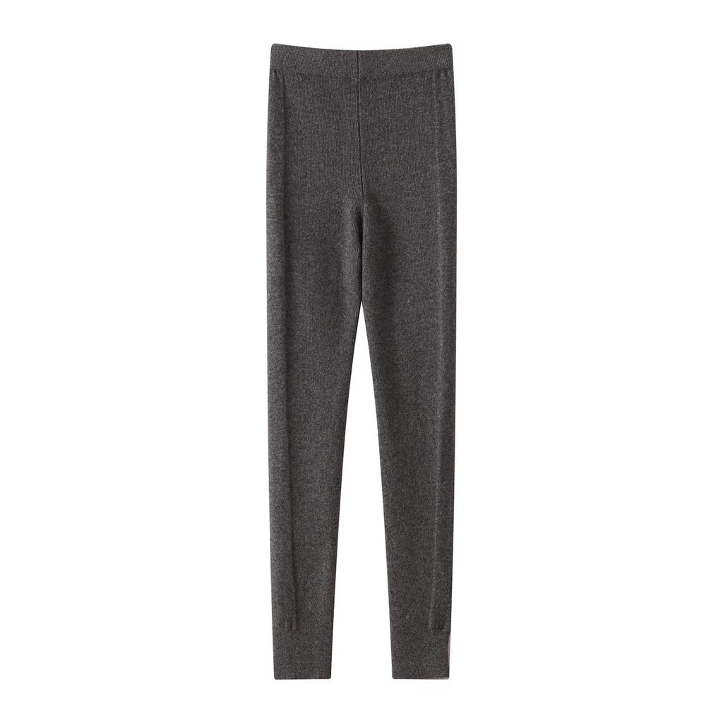 100% Pure Cashmere Leggings Women's Slimming, High-Elasticity Knitted Thermal Tights KTY