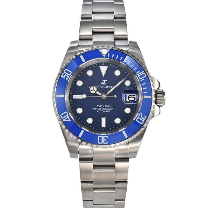 Fully automatic mechanical watch men's business leisure fashion watch full steel belt luminous waterproof watch