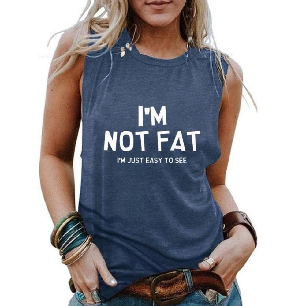 

Я НЕ ТОЛСТАЯ, МЕНЯ ПРОСТО ЛЕГКО ВИДЕТЬ Женская модная летняя майка-безрукавка Повседневная удобная классная женская футболка без рукавов 5XL