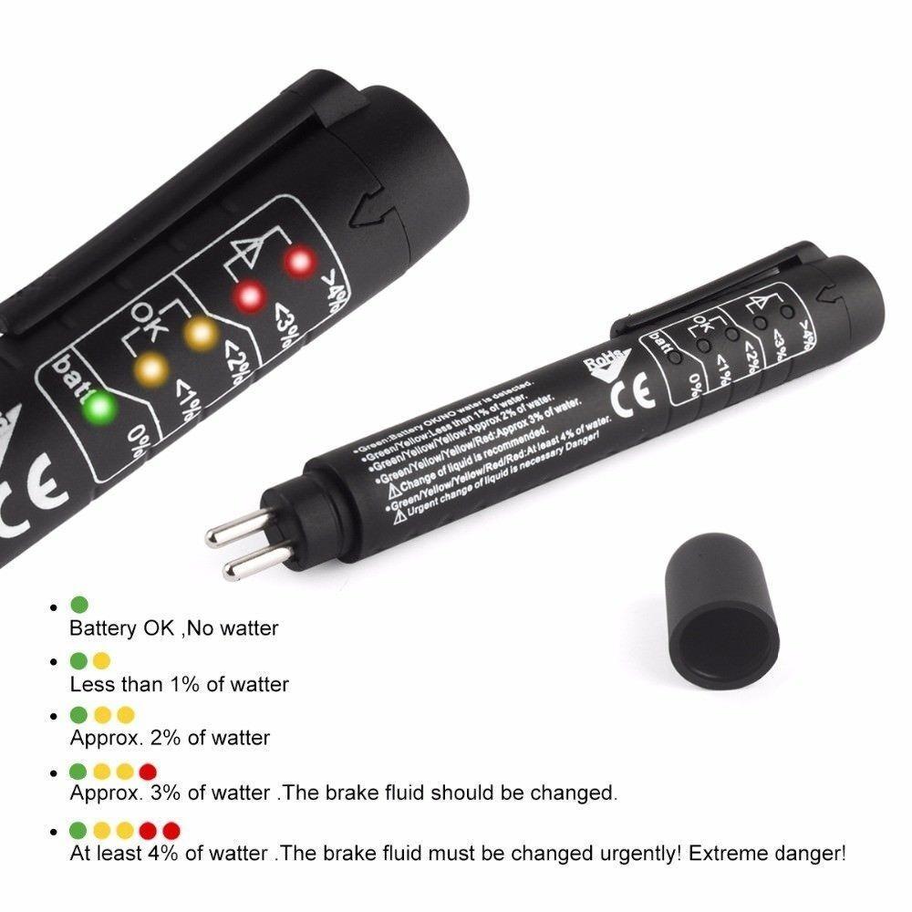 Test Pen Automobile Brake Fluid Oil Tester Pen With 5 LED Lights Display Battery Testers With Brake Fluid Tester For Car