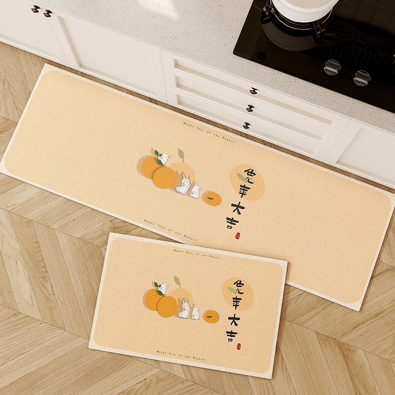 Kitchen Special Floor Mat, Diatom Mud, Water Absorption, Oil Absorption, Non-Slip, Long Strip Foot Pad, Household Entry Door, Dirt-Resistant Door Mat