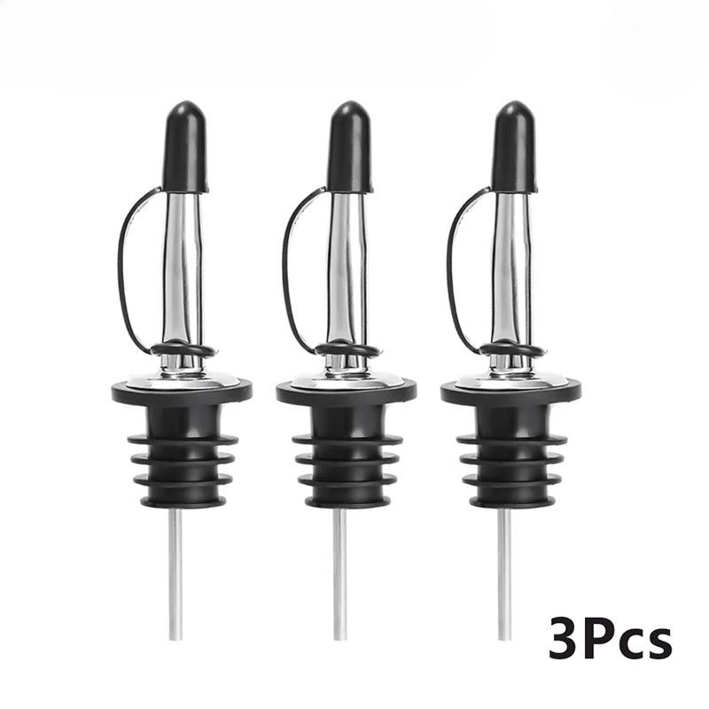 6pcs/12pcs/24pcs Stainless Steel Leak-Proof Sealed Spout Stopper, Mouth Dispenser, Liquor Oil, Wine Bottle Pourer, Vinegar