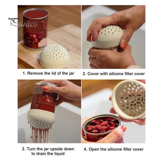 Multi-size Can Lid Strainer Filter Cover Easy-to-use Silicone Space Saving Kitchen Durable Small Colander with Fine Holes for Home