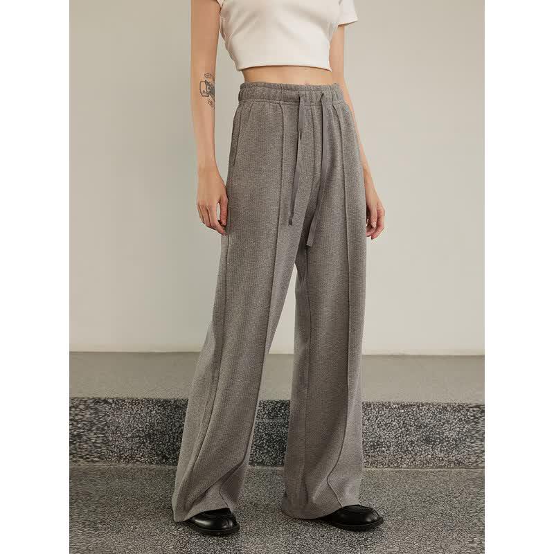 Gejin Women s Waffle Wide-Leg Sweatpants L серый