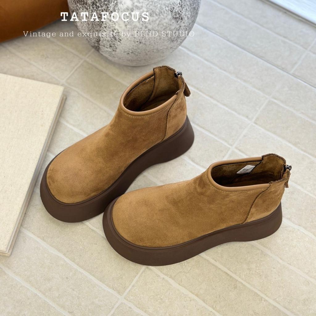 Ugly Cute Big Head Versatile Platform Muffin Martin Boots Women's 2025 New Autumn and Winter Single Pipe Chelsea Short Boots Tide