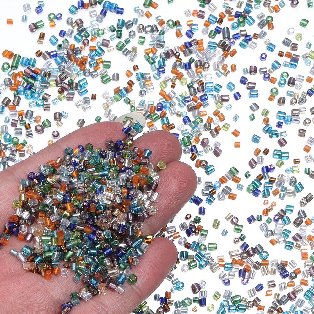 Silver-Plated 2.5mm Colored Glass Seed Beads for DIY Bracelets and Beading Projects