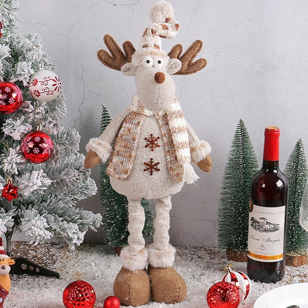 

Window Scene Christmas Decoration Knitted Elk Doll Merry Christma Gift Xmas Ornament Sharp Hat deer
