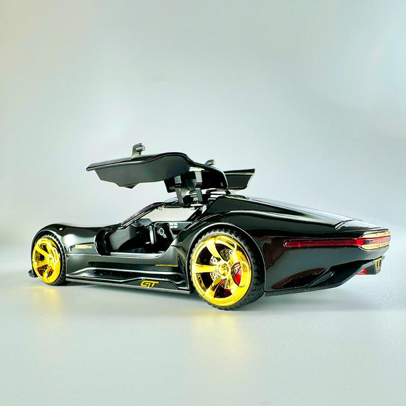 1/32 Benz Bat Version AMG Alloy Model, Cool Sound and Light, Strong Rebound Force, Adjustable Rear Wing, Exquisite Desktop Ornament