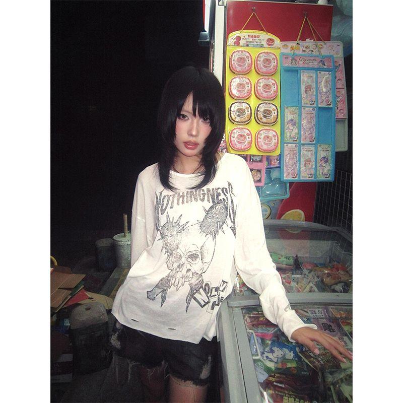 

Women s T-shirts Long Sleeve Girls Y2K T-shirts Casual Leisure Street Wear Women s Tops XL білий