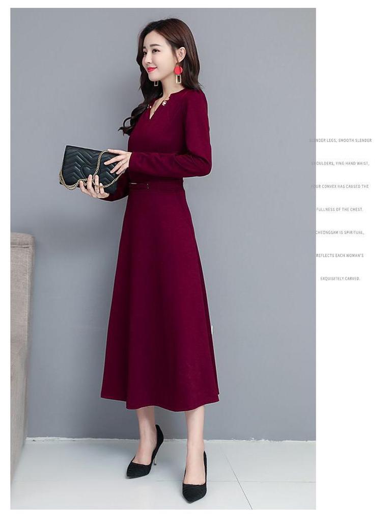 Elegant Women's Spring/Autumn Long Sleeve Wide-Leg Dress