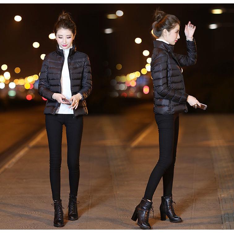 2026 Women's Plus Size Korean Style Slim Fit Short Cotton Jacket - Lightweight, Stand Collar, Autumn/Winter Coat