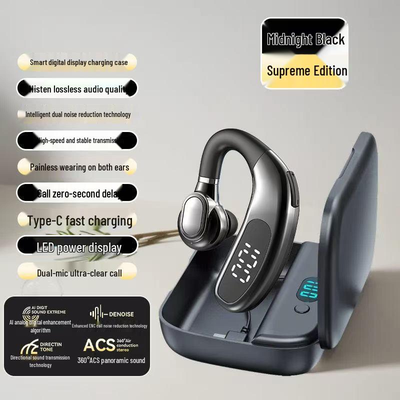 2025 Wireless Bluetooth Single Ear Hook Headphones for Driving, Compatible with Huawei, Vivo, Apple, Oppo, and Xiaomi