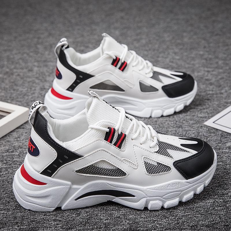 Сексуальная новая весенняя мужская обувь сетчатая красная парусиновая обувь корейская версия трендовая мужская спортивная повседневная белая обувь 39 красный 2587₽