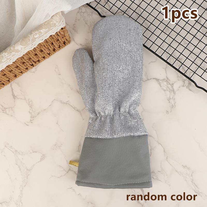 

Steel Wire Dishcloth Glove Waterproof Multipurpose Rags Dishwashing Gloves For Home Baking Pot Tableware Sink Countertop Stove 1PCS