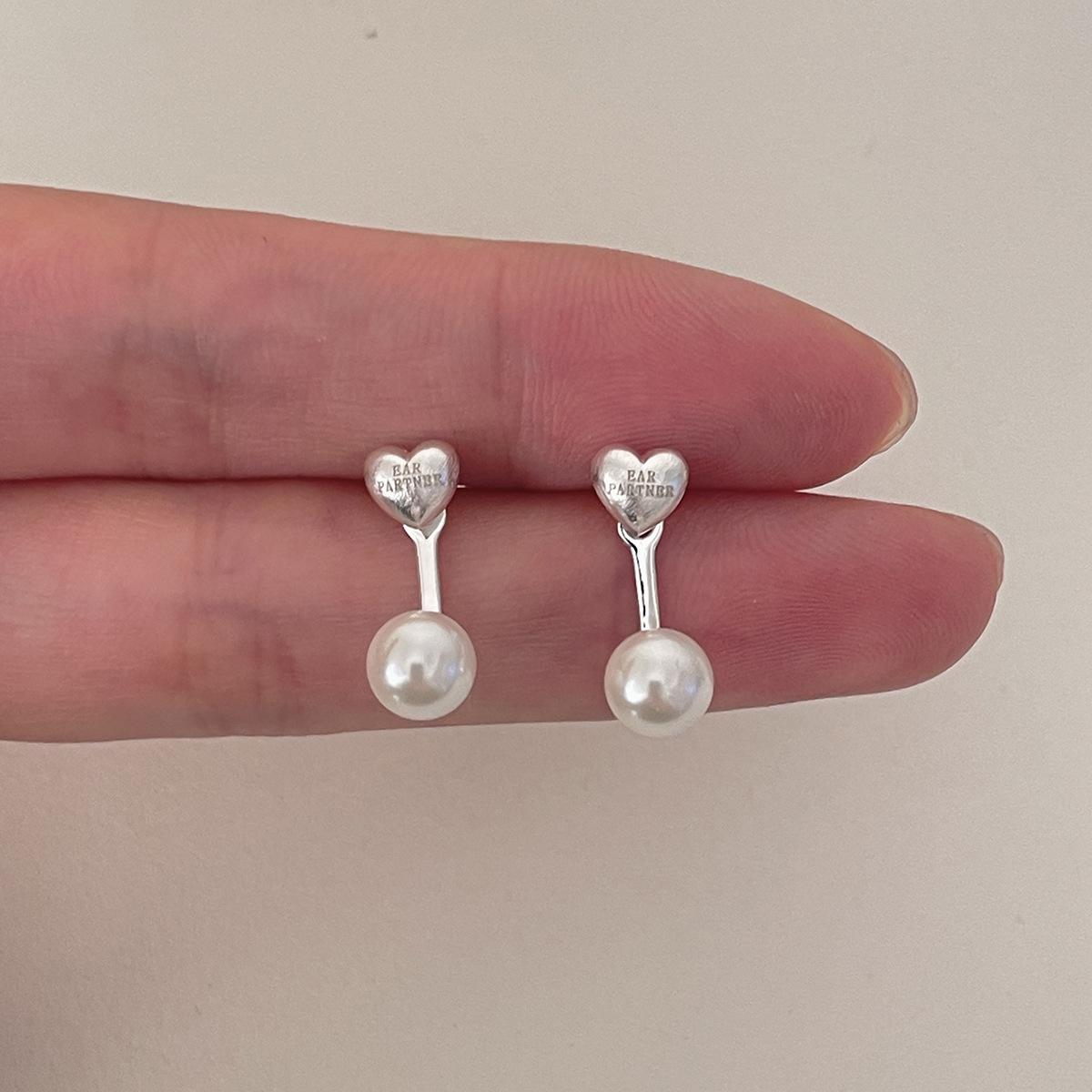 

Серьги-гвоздики Love из серебра 925 пробы, женские серьги с жемчугом в стиле ретро, изысканные, универсальные, новые серьги премиум-класса 925 silver needle