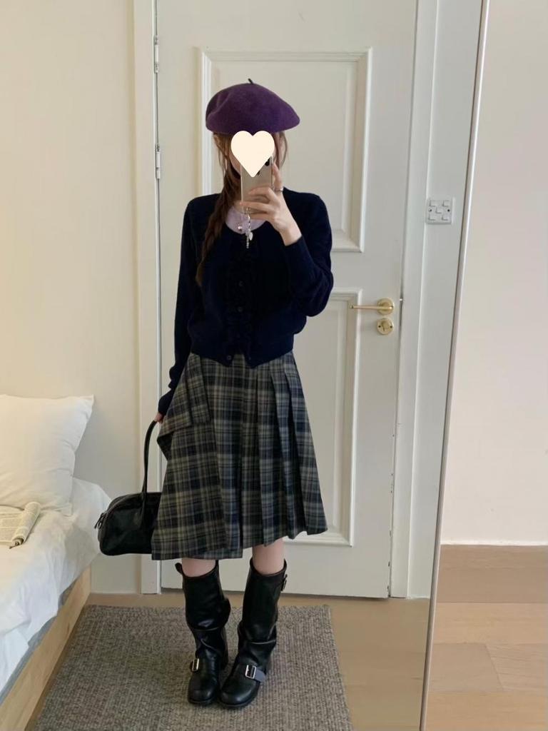 Korean Autumn Style Color-Block Omelet Egg Roll Sweater