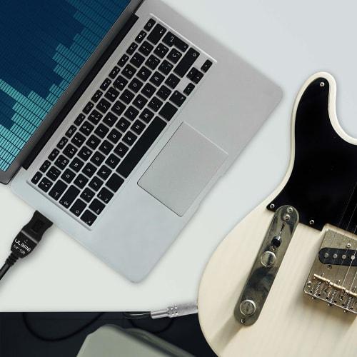 ULBRE USB Guitar Cable Guitar Cord 10FT USB Male To 1/4 Inch TS Mono Jack Connector Cord Compatible Windows and MacOS Guitar Bass To PC for Recording