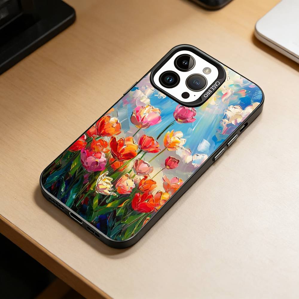 Van Gogh Monet Oil Painting  Phone Case For iPhone 17,16,15,14,13,12,11 Plus,Pro Max,XS,Colored Silver Plated Inside Cover iPhone12PRO