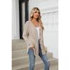 Damen Bluse Herbst Langarm Button Up Cardigan Strick Gebürstet Tops