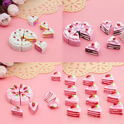 10Pcs Diy Cabochons Crafts Flower Triangle Cake Resin Flatback Scrapbooking