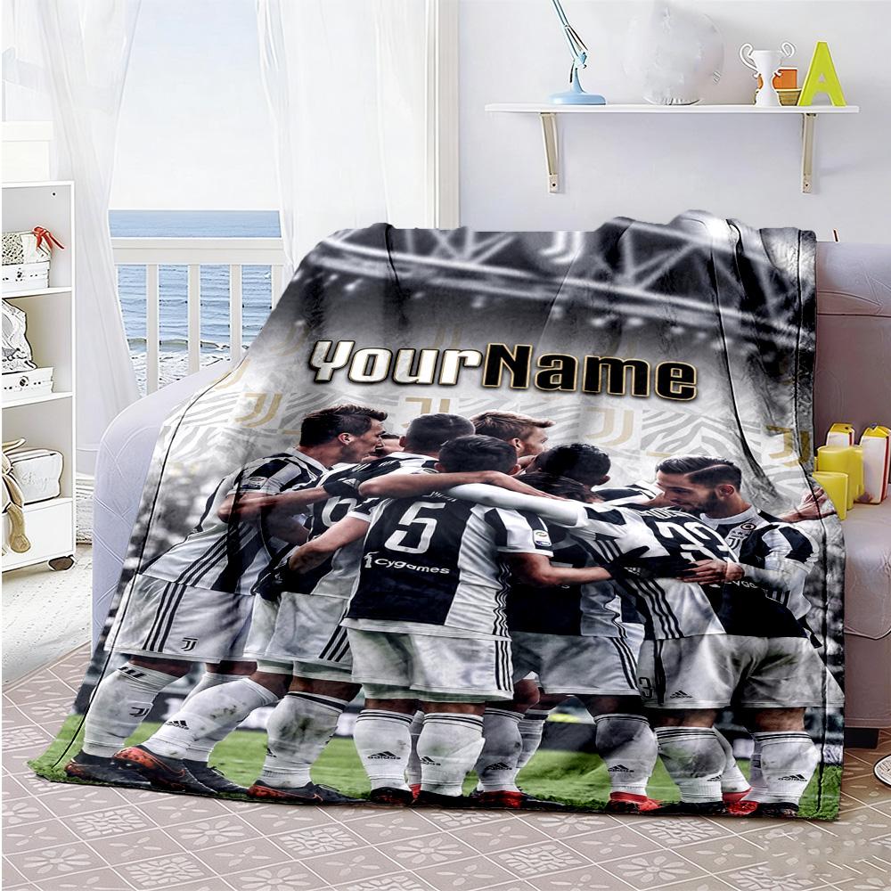 Juventus Customize Your Name Blanket Throw Customizable Blanket Warmthful Decor Versatile for Chair Home Decor Office Chair Bed