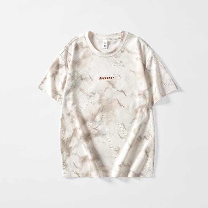 

Свободная футболка с коротким рукавом для мужчин, летняя новинка, ретро-рубашка с полурукавом 4XL