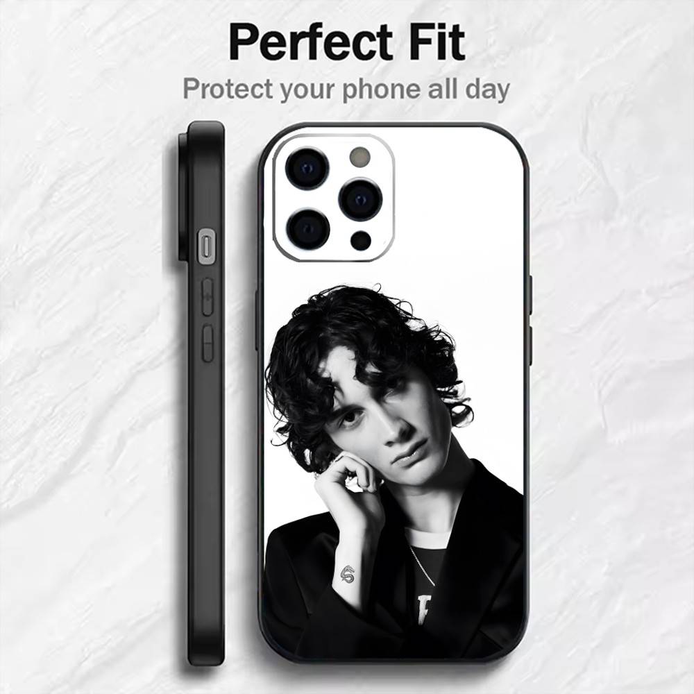 SMB 12to12 Singer S-Sombr-r Phone Case For iPhone17,16,15,14,13,12 Plus,Max Soft Silicone Black Cover iPhoneXSMAX