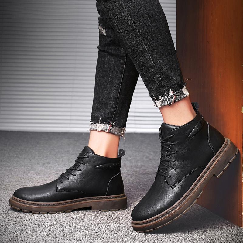 Fashion Winter Genuine Leather Men Boots High Quality Business Formal Chelsea Boots Brand Men Walking Boot Outdoor Sports Luxury Boots