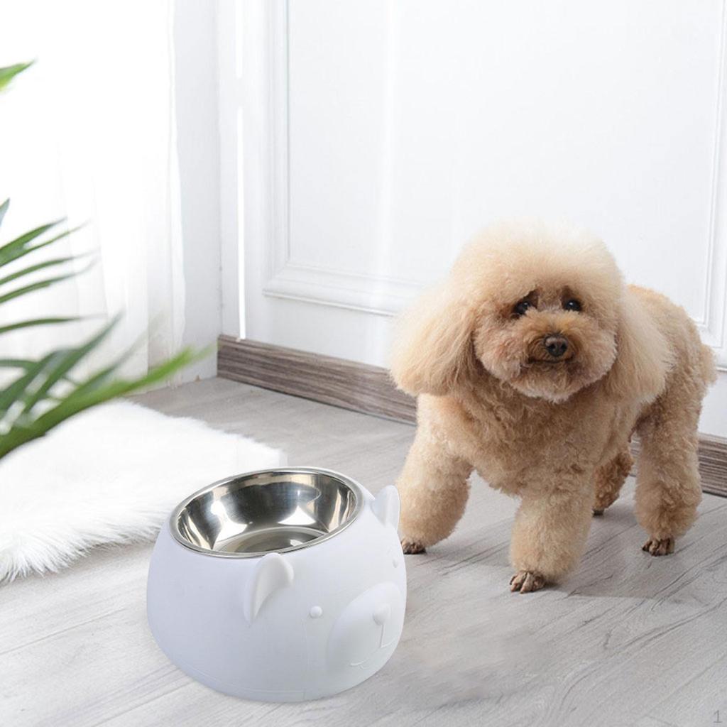 15° Tilted Dog Bowl Slanted Lightweight Cartoon Sturdy Pet Supplies Easy To Food Stainless