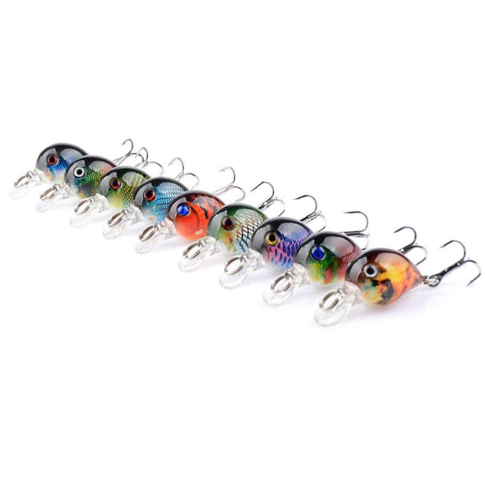 9Pcs CrankBait Fishing Carp Wobbler 3.3CM/2G Fake Bait Mini Fishing Lure  Fishing Accessories