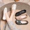 Fashion Genuine Leather Soft Sole Shallow Mouth Women's Shoes Hollow Out Breathable Casual Flat Shoes Comfort Women Low Heels Shoes