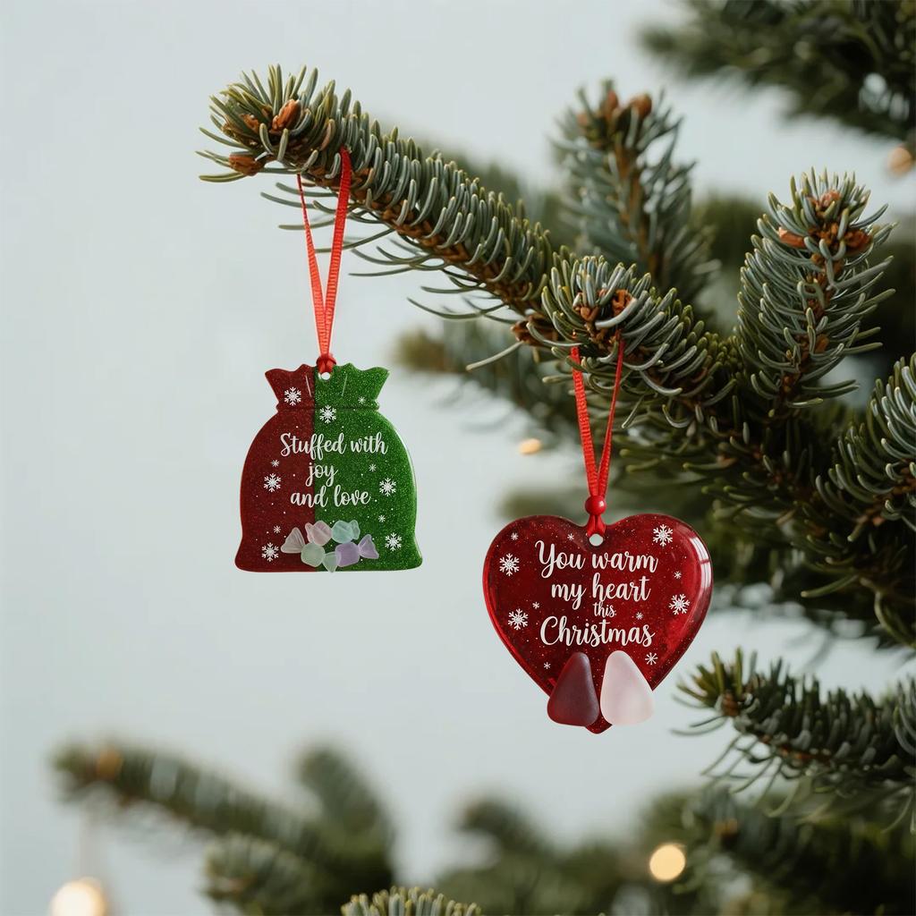 2D Acrylic Christmas Ornaments Hanging Ornaments Suitable For Christmas Tree Decoration