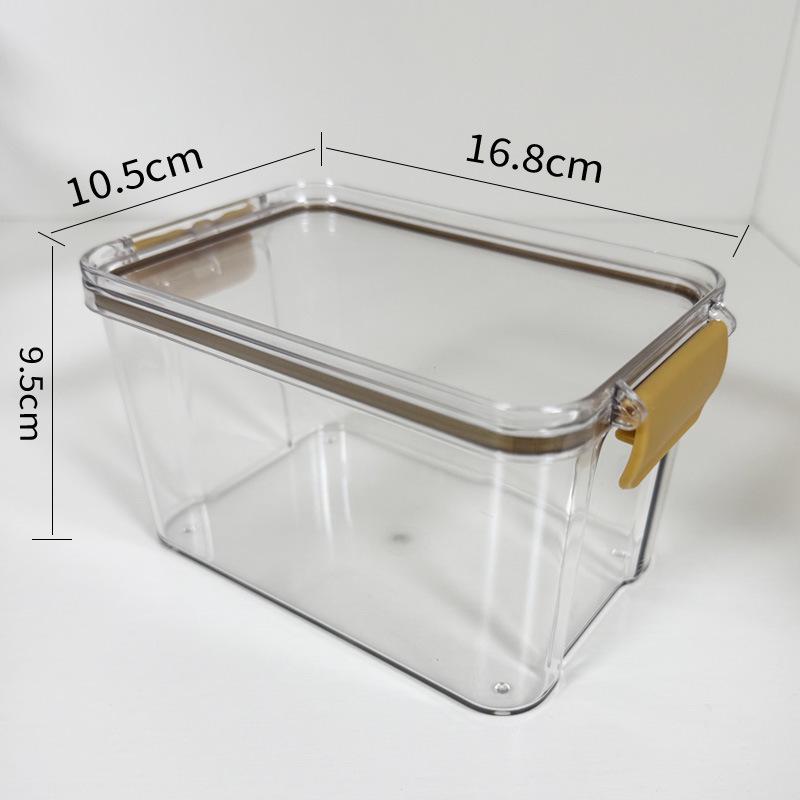 Square Flower Tea Storage Box - 680ml with 4 Food Grade Compartments and 700ml Sealed Lid