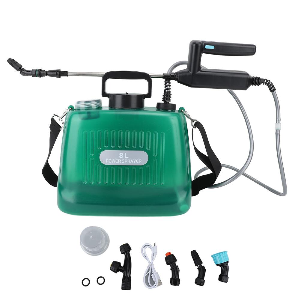2,1 gallon batteridrevet sprøyte 2000 mAh batteri elektrisk sprøyte USB oppladbar bærbar hage
