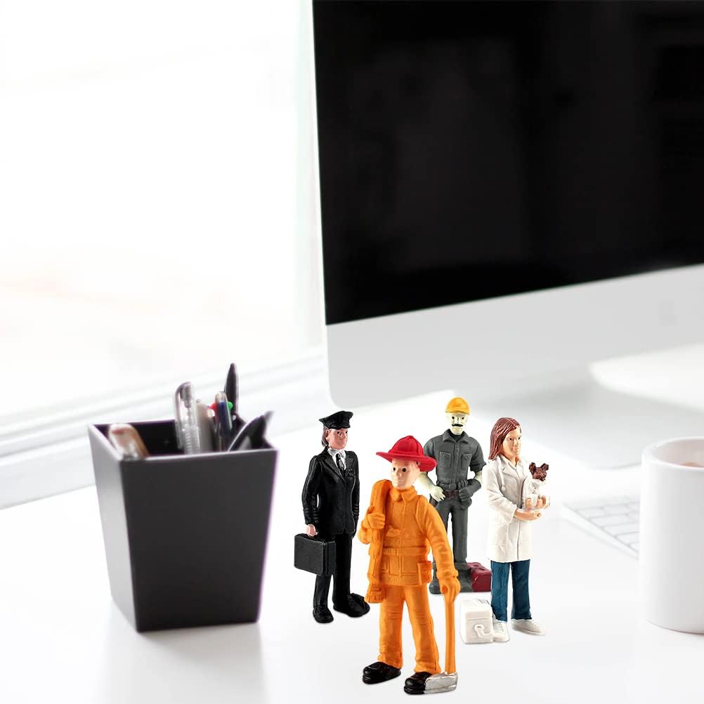 Mini People Figurines Dollhouse Miniature Figures Plastic People Simulated People Figurines Sand Table Figurines Mini Character Models 1set Officer