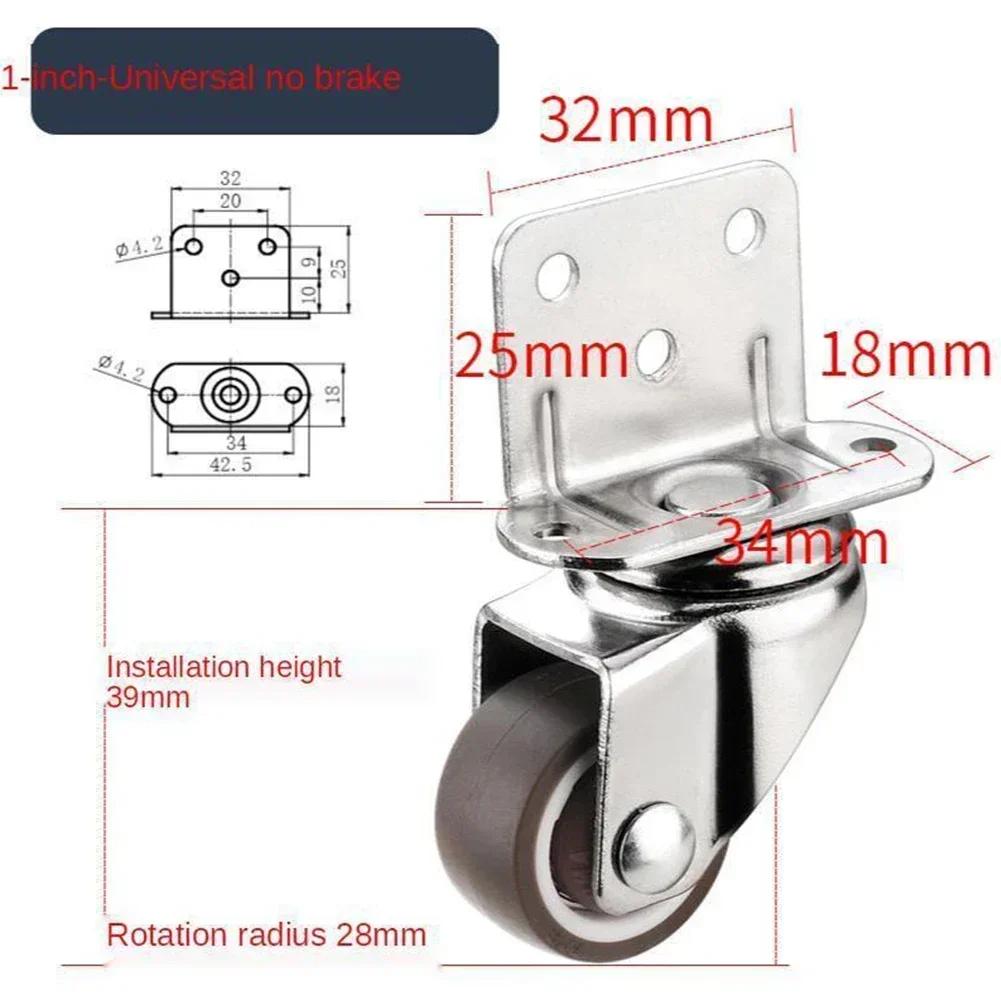 1pcs Furniture Casters Wheels Heavy Duty Casters 20kg Mute Swivel Wheels For Moving Furniture Office Chair Trolley Wheels