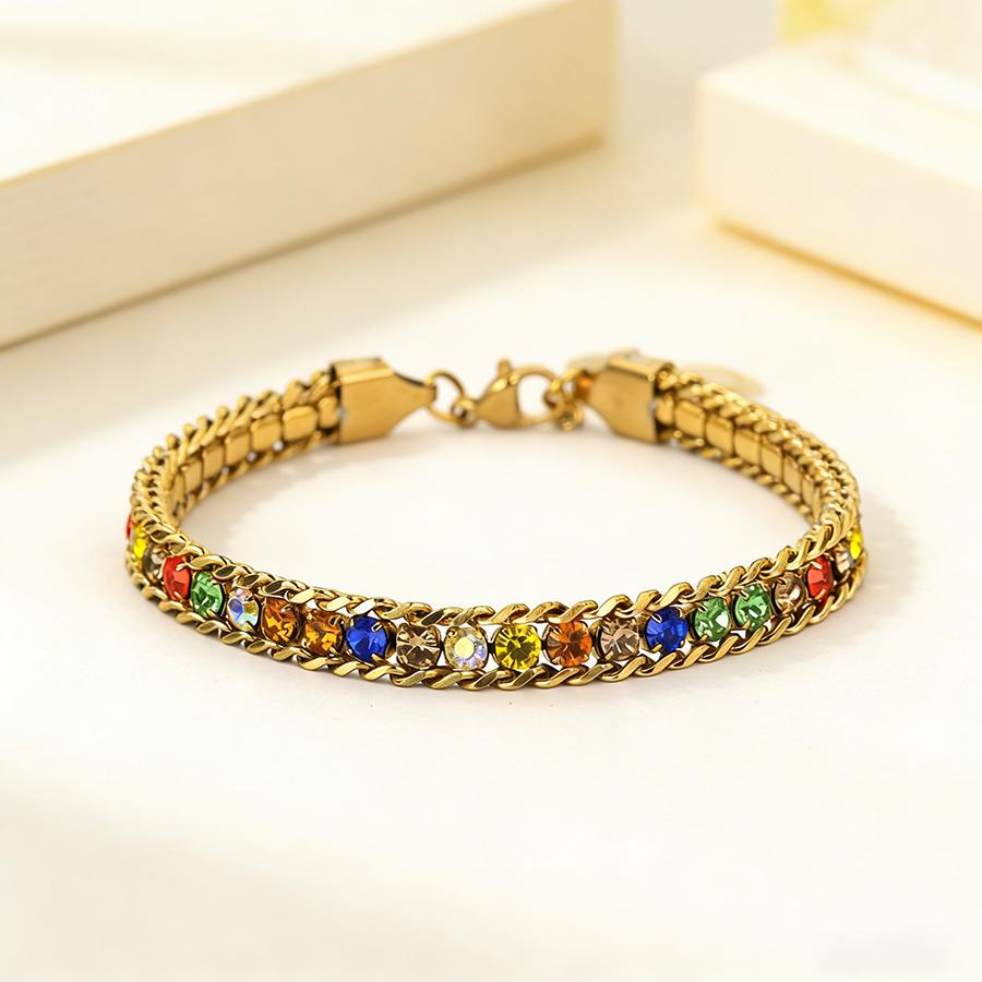 

Stylish Luxury Zirconia Bracelet Unisex Selected Stainless Steel Material Unfading Non Allergic Adjustable Valentine Day Gift