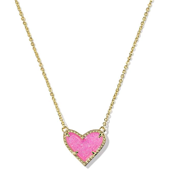 Kendra Scott Ari Heart Adjustable Length Pendant Necklace for Women, Fashion Jewelry