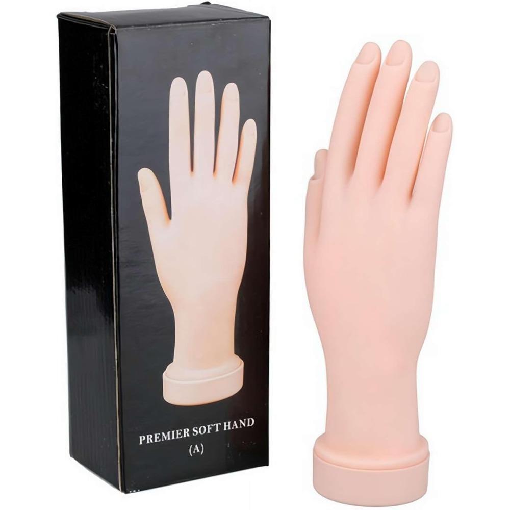 

A practice hand for acrylic nail art, an 8.97-inch flexible and bendable prosthetic hand. Pack of 1