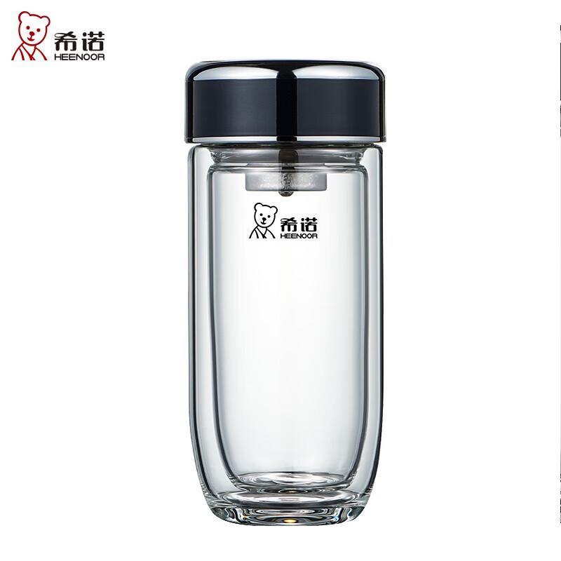 Heenoor Double-Wall Insulated Glass Tea Infuser Cup