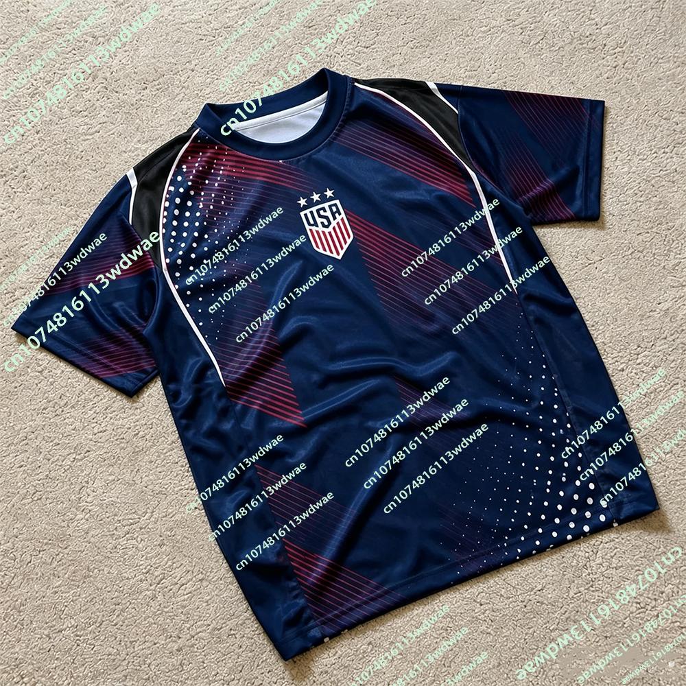 2026 USA Inspired Football T-Shirt Retro Style Soccer Jersey America Navy Blue Men s T-Shirt Team Jersey Kids Family Fans Tees S
