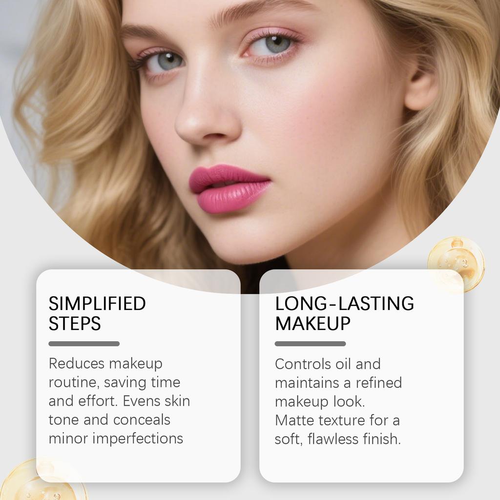 Fondotinta Liquido. Premi una sola volta per un'applicazione del trucco perfetta, controllando l'oleosità rimanendo leggero e a lunga tenuta.