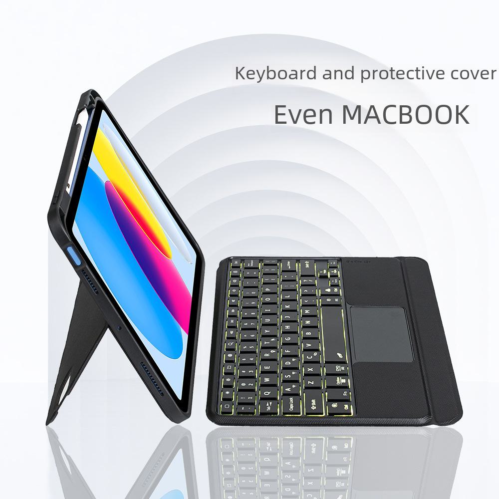10.9 iPad Pro Tablet Protective Cover with Wireless Bluetooth Keyboard, Backlight, Mini 6 Shaft - Compatible with Air 3 and 10.2 models.