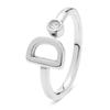 Ring - LUXENTER - Alphabet - 925 Sterling Silver - Brilliant Zirconia - Rhodium Plated Finish