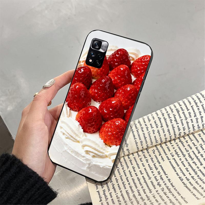 Phone Case For Xiaomi Poco C71 15T 14T Pro Redmi Note 15 14 14 13 Pro Redmi A5 15C 13C Strawberry Cat Cartoon