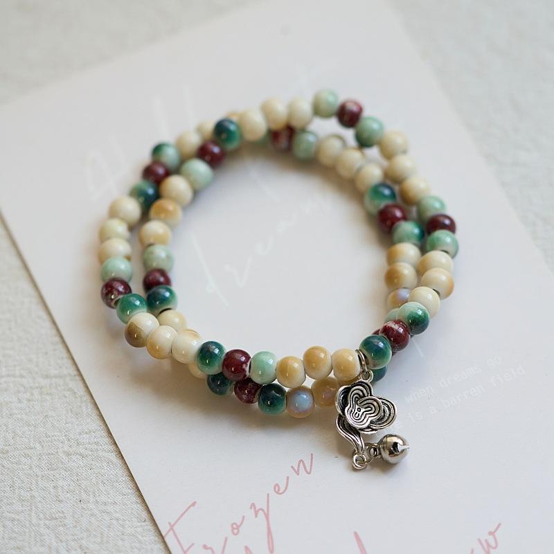 Jingdezhen ceramic bracelet summer women's safety lock gift new Chinese antique beaded trinkets batch