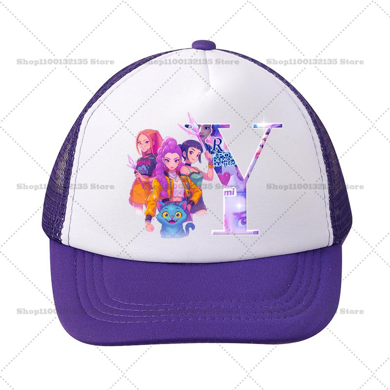 

26letters Kpop Demon Hunters Girl Baseball Cap Kawaii Sun Hat Parent Child Couple Casual Outdoor Hats Peaked Cap Birthday Lovely Gift adult