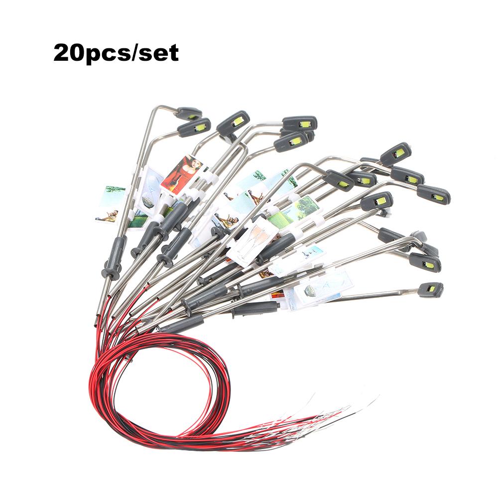 Lampada a LED modello 20 pezzi bianco modello lampioni layout lampione treno ferroviario giardino parco giochi scenario white & scale 2