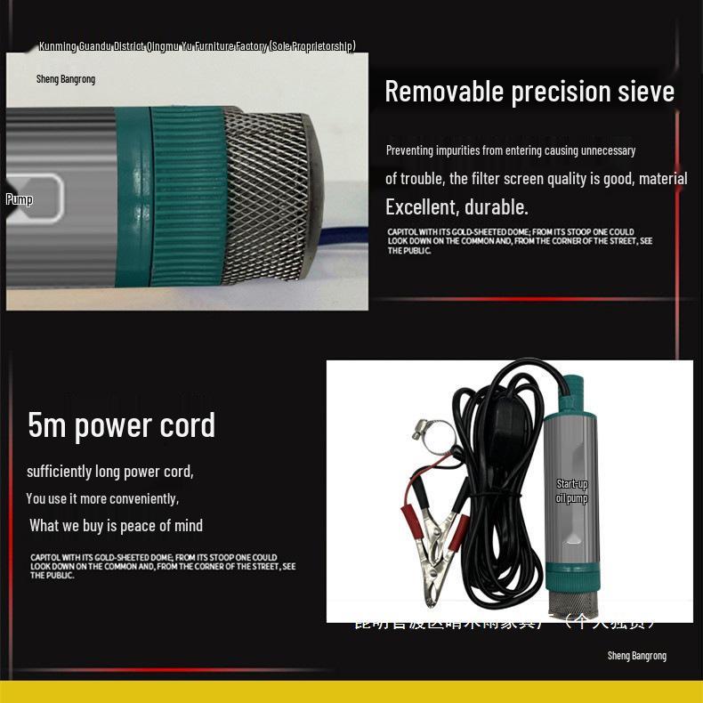 Mini Bomba de Agua Sumergible Autocebante para el Hogar y Cortador para Taladro